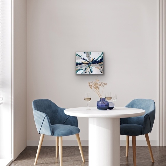 Painting Original Small Acrylic Colorful Modern Abstract Art on Canvas - Picture 6 of 10